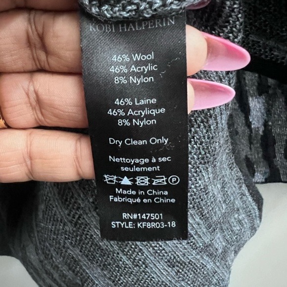 Kobi Halperin Alise Sweater NWT Grey Multi Animal Print Crew Neck Size S - Picture 6 of 6